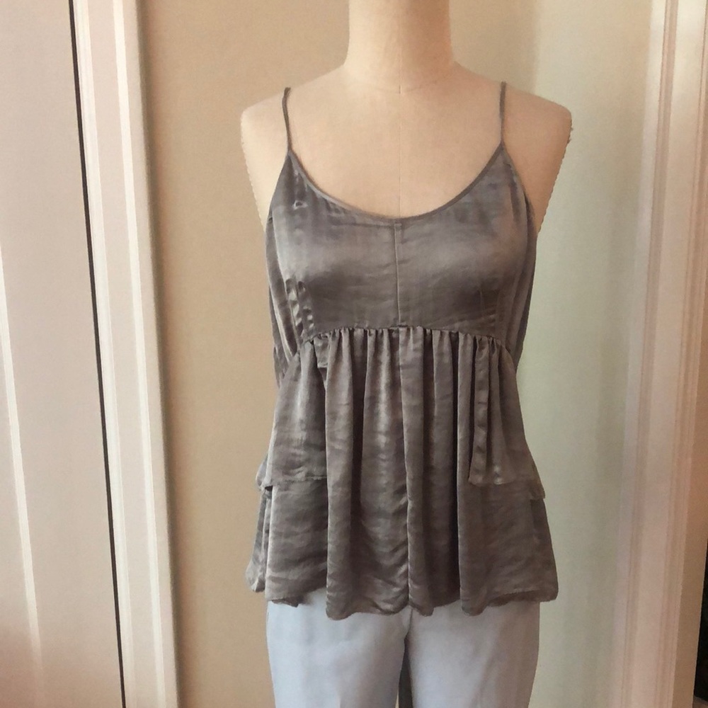 Theory silk satin blouse sz M